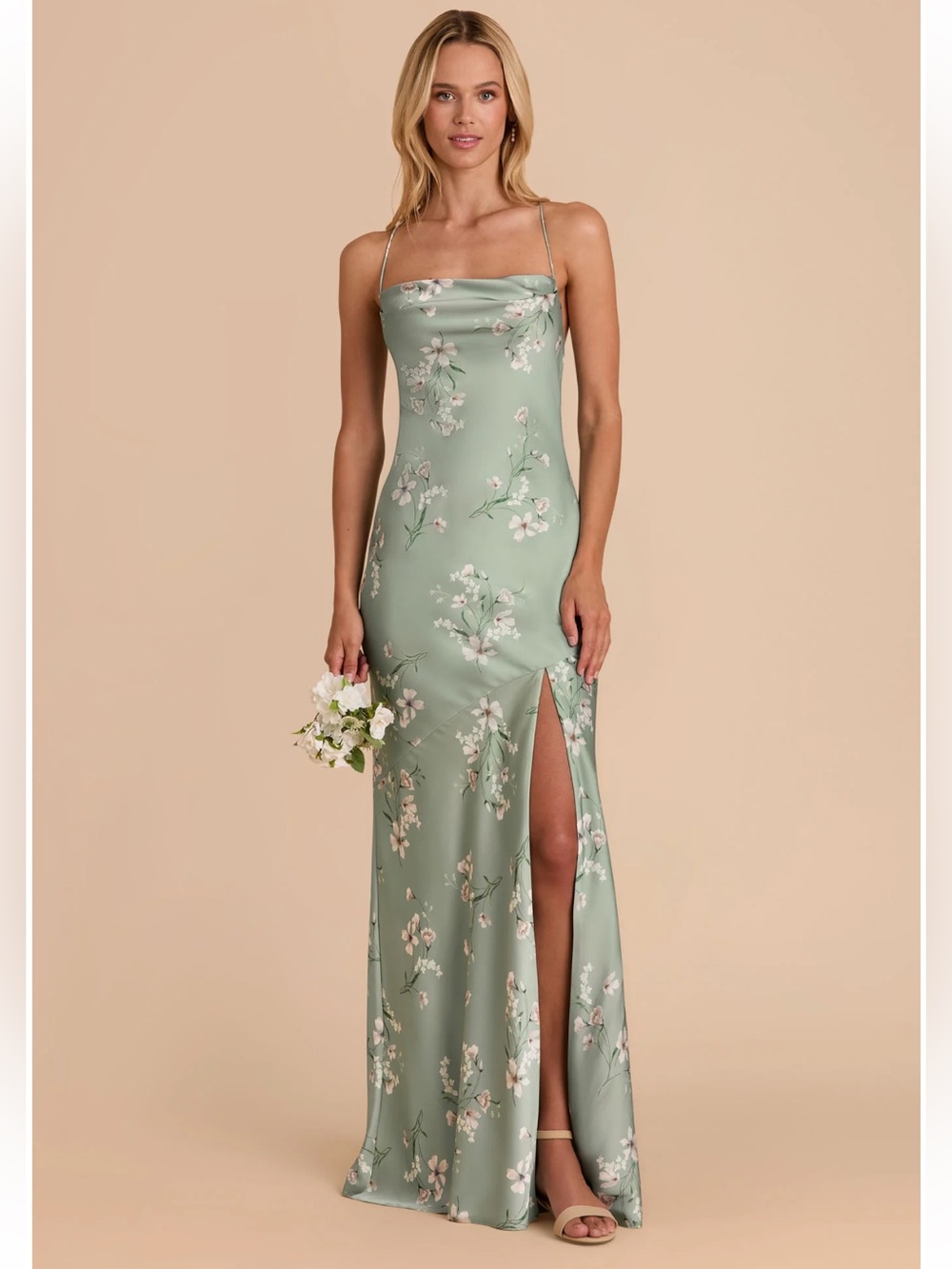 Birdy Grey Sage Green Floral Maxi Dress
